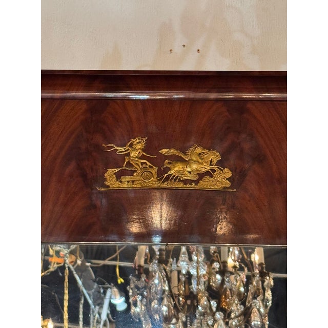 19th C. French Empire Mahogany Mirror For Sale - Image 4 of 9