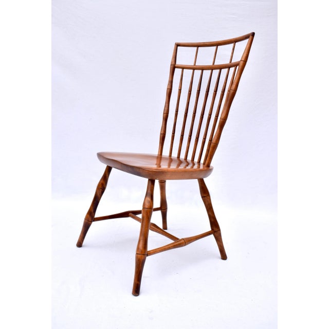 Chestnut Nichols & Stone Birdcage Windsor Dining Chairs, Faux Bamboo For Sale - Image 8 of 9