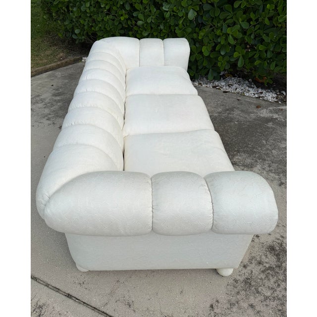Textile Vintage American Channel Back Lounge Sofa by Fine Arts Furniture New York For Sale - Image 7 of 12