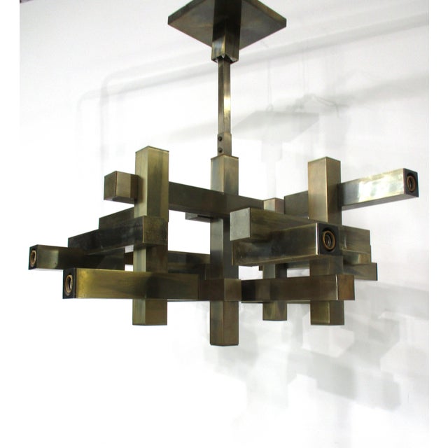 70's Gaetano Sciolari Cityscape Chandelier Italy For Sale - Image 12 of 14