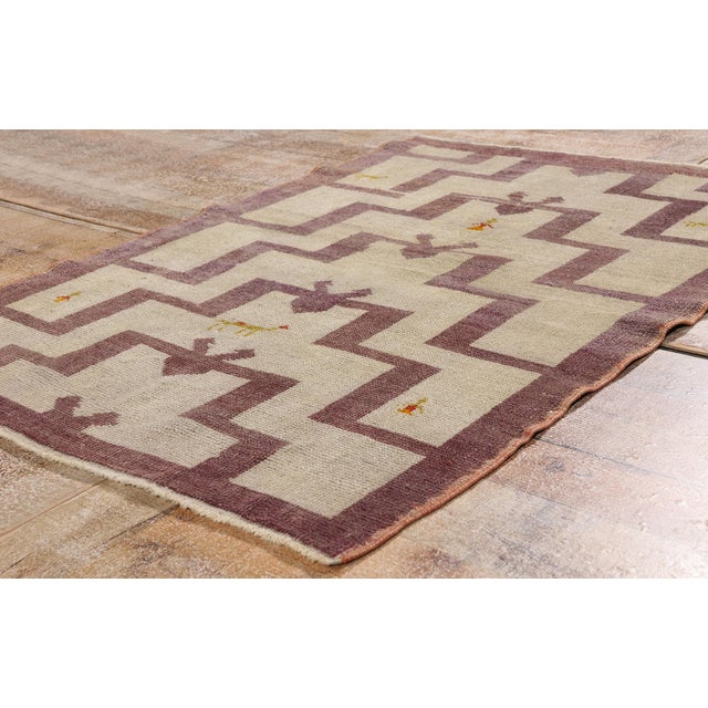 Dove Gray Vintage Turkish Tulu Rug, 03'01 X 04'03 For Sale - Image 8 of 10