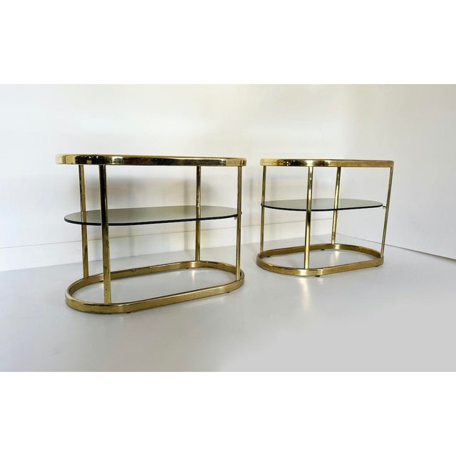 Vintage Coffee Tables in Brass and Glass, 1970s, Set of 2 For Sale - Image 13 of 13