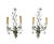 Pair of Baques Style Silver-Leaf Wall Sconces. Sconces are in the style of Maison Basques and feature a hand-worked silver...