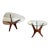 1960s Mid Century Attributed to Adrian Pearsall Walnut Jacks Side Tables - Pair For Sale