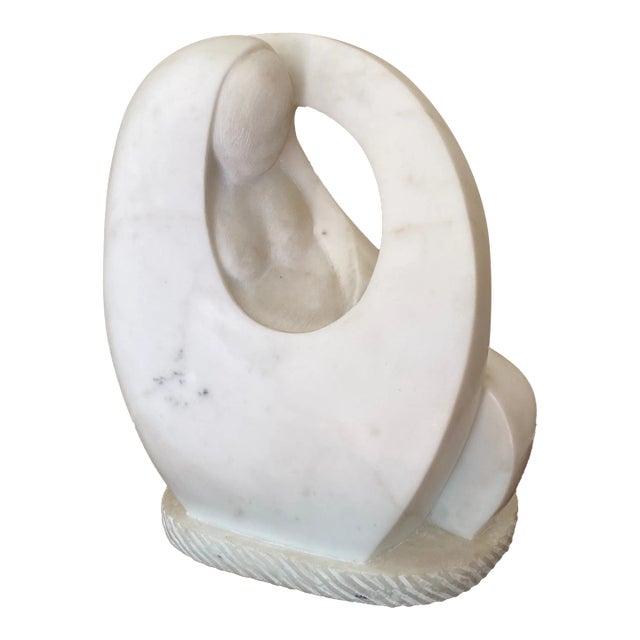 1980s Abstract Marble Sculpture Signed For Sale