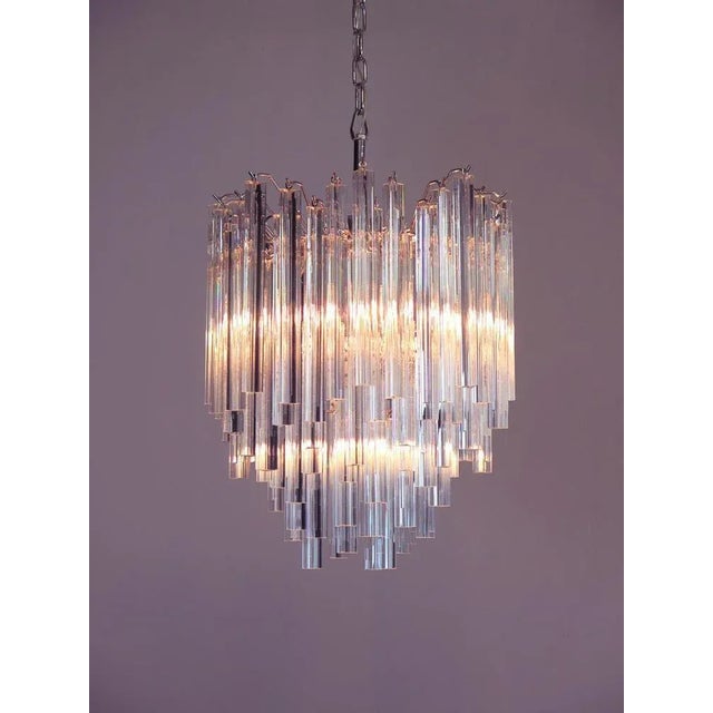 Venini Style Chandeliers in Murano with 92 Trasparent Prism, 1990 For Sale - Image 9 of 15