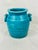 2010s Turquoise Ceramic Crock With Handles For Sale - Image 5 of 8