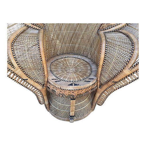 King Throne Wicker Peacock Chair Chairish
