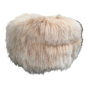 Blush Tibetan Lamb 24" Ottoman by Outpost Original