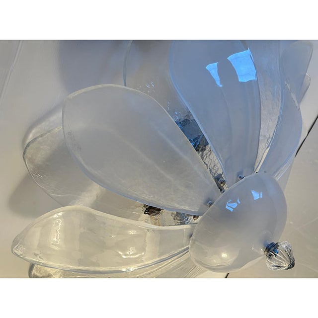 Contemporary Modern Flower Murano Style Glass Flush Mount by Simoeng For Sale - Image 3 of 9