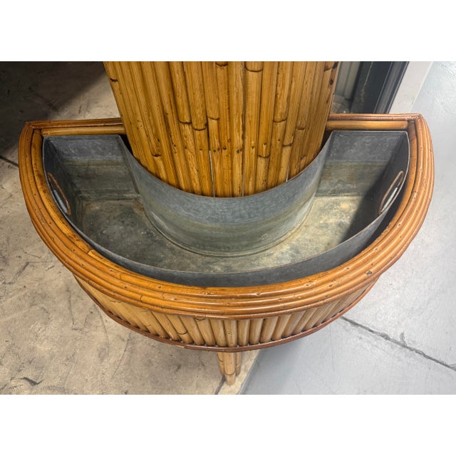 Vintage Rattan Table With Planter or DryBar For Sale - Image 11 of 12