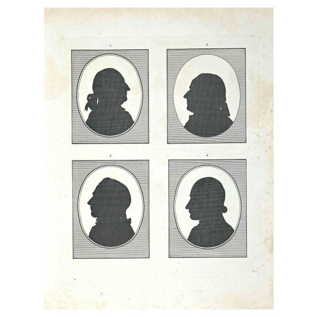 Thomas Holloway, Silhouettes, Original Etching, 1810 For Sale