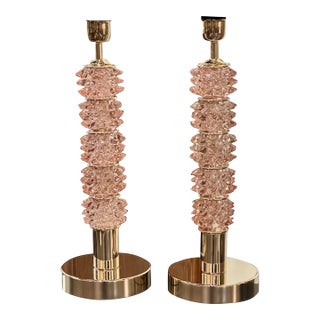 Murano Pink Rostrada Lamps For Sale