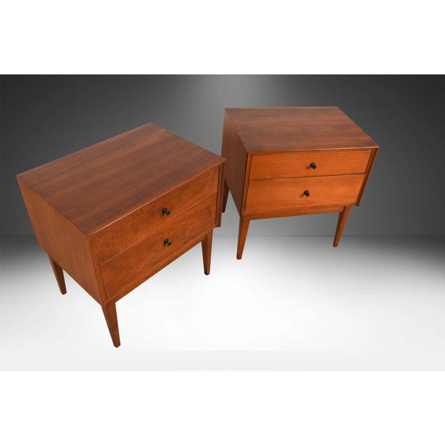 1970s Pair Mid-Century End Side Tables Nightstands American of Martinsville For Sale - Image 11 of 13