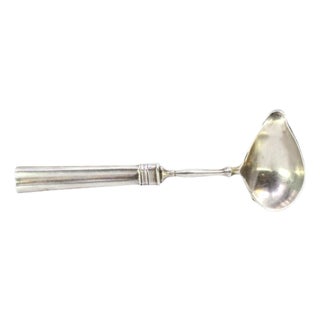 Silver Sauce Spoon with Groove Handle For Sale