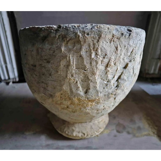 Antique French Urns - Hand Carved Limestone - A Pair For Sale - Image 9 of 11
