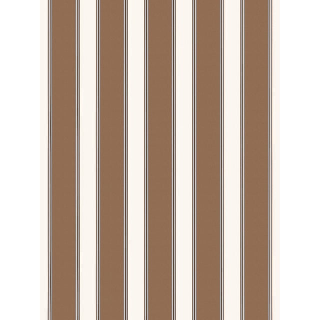 The House of Scalamandré Accordion Stripe Wallpaper, Saddle For Sale