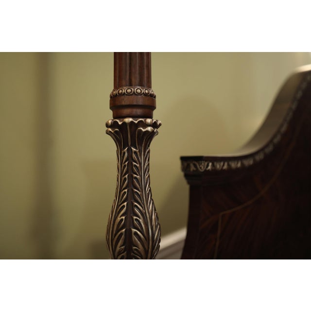 Four-Poster King Bed, Mahogany King-Size Pineapple Poster Bed With Adjustable Box Spring Height by AntiquePurveyor For Sale - Image 12 of 18