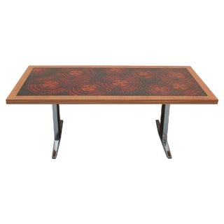 Height Adjustable Enamel Coffee Table, 1970s For Sale