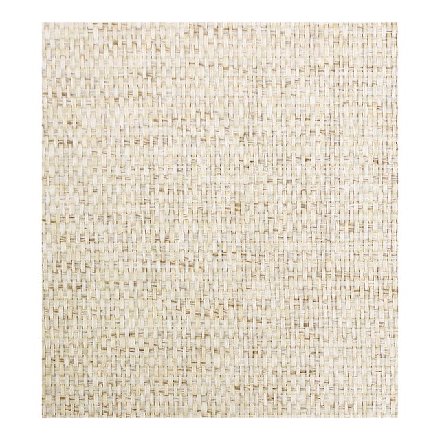 Sample - The House of Scalamandré Basket Weave Wallcovering, Natural G1186 For Sale