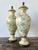 Wood Vintage Crackle Finish Blue Willow Urns - A Pair For Sale - Image 7 of 12