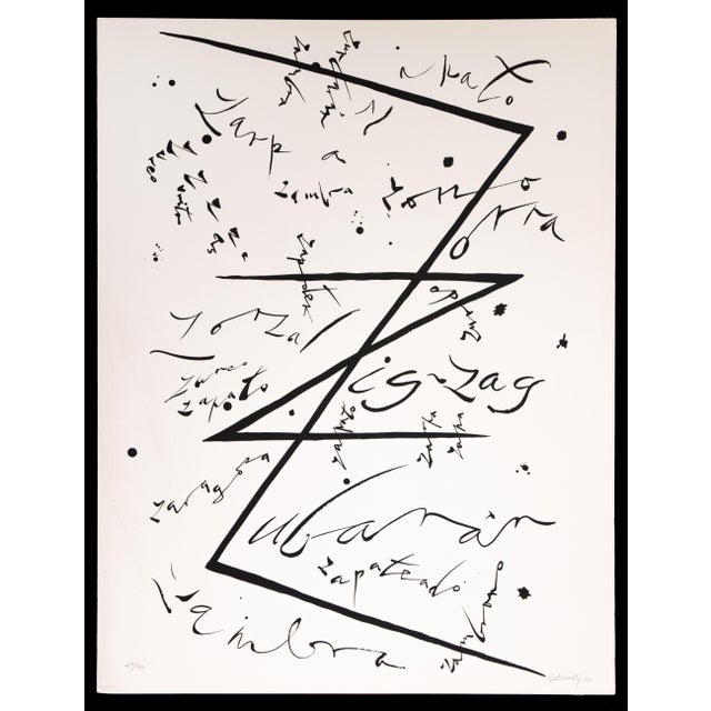 Rafael Alberti, Letter Z, Original Lithograph, 1972 For Sale - Image 3 of 3
