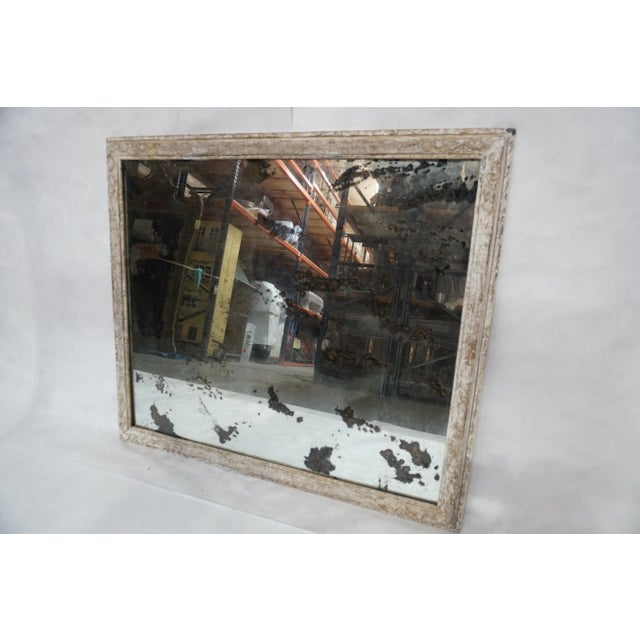 Hollywood Regency Italian Antiqued Mirror With Painted Wood C 1930s From Mla For Sale - Image 3 of 10