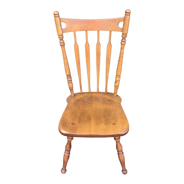 Ethan Allen Heirloom Nutmeg Maple Arrow Back Side Dining Chair 106060