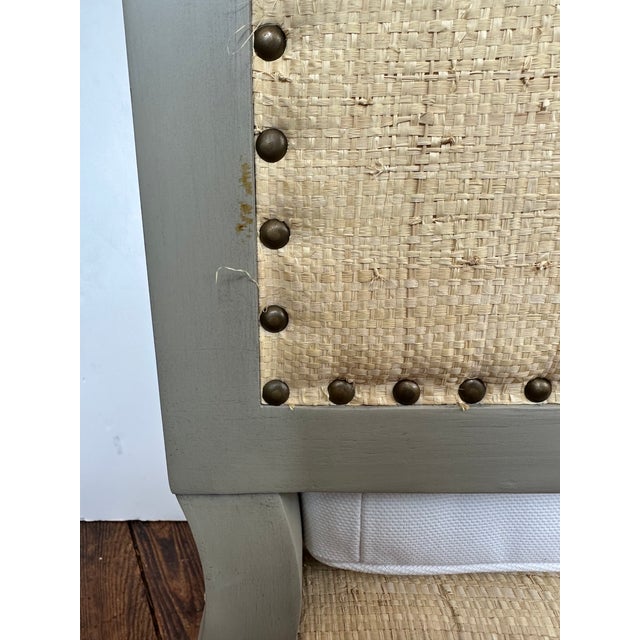 Tan Oly Studio Grey Painted & Raffia Side Chair For Sale - Image 8 of 9