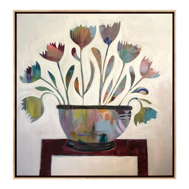 Forget Me Not Abstract Floral Painting For Sale