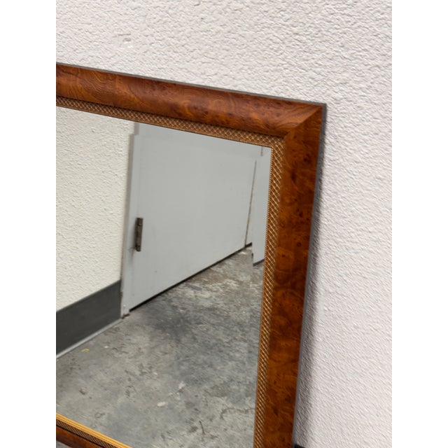 Wood Bespoke Burl Walnut Wall Mirror For Sale - Image 7 of 12