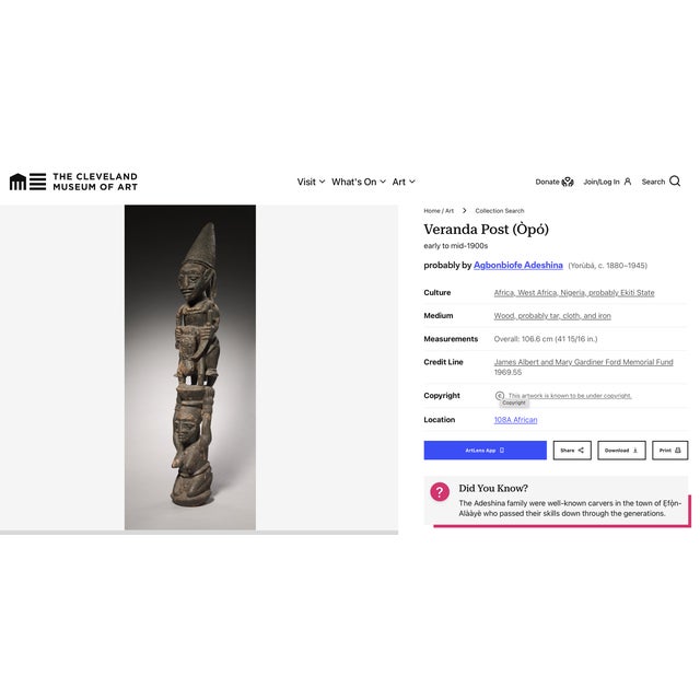 Wood Antique African Veranda Post Depicting Mounted Warrior With Indigo Cap, C 1960s For Sale - Image 7 of 7