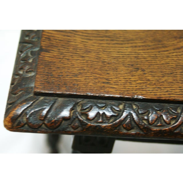 Wood Antique English Petite Barley Twist Wood Accent End Side Table For Sale - Image 7 of 9