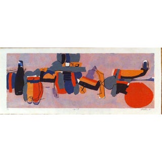 "Big Red" Color Woodcut by Clay Walker For Sale