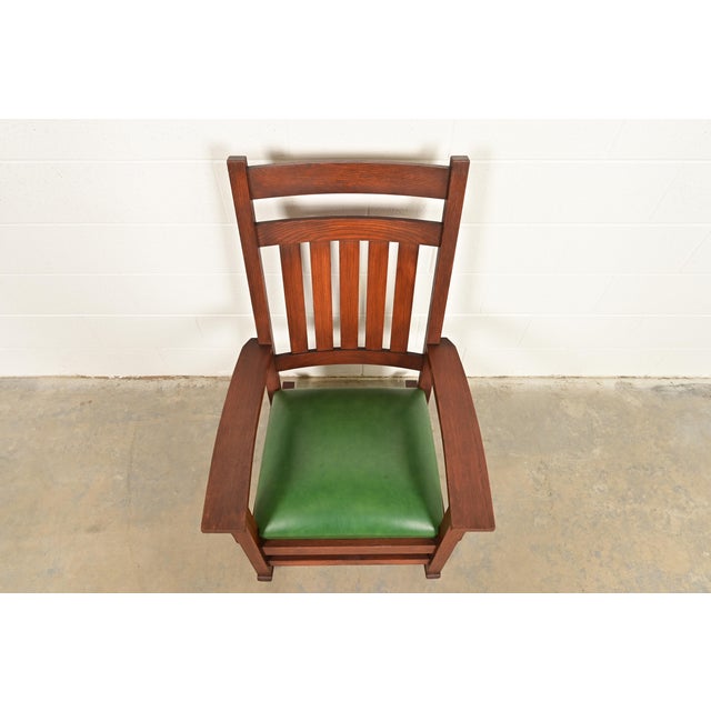 Early 20th Century Stickley Brothers Style Antique Mission Oak Arts & Crafts Rocking Chair, Circa 1900 For Sale - Image 5 of 13