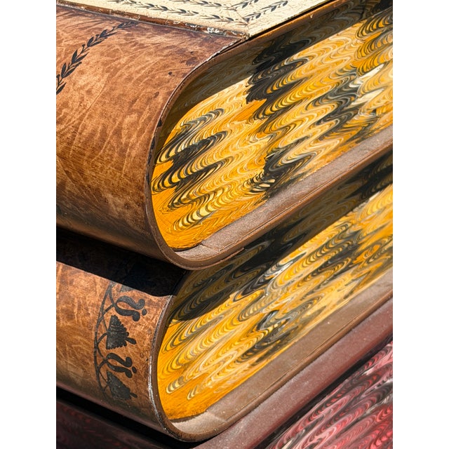 Rustic European 1950s Italian Tole Stack of Books End Table For Sale - Image 3 of 6