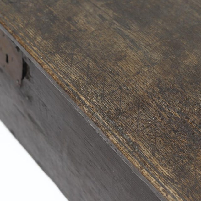 Brown Antique Rustic Farmhouse Spanish Chest in Oak, 1700s For Sale - Image 8 of 14