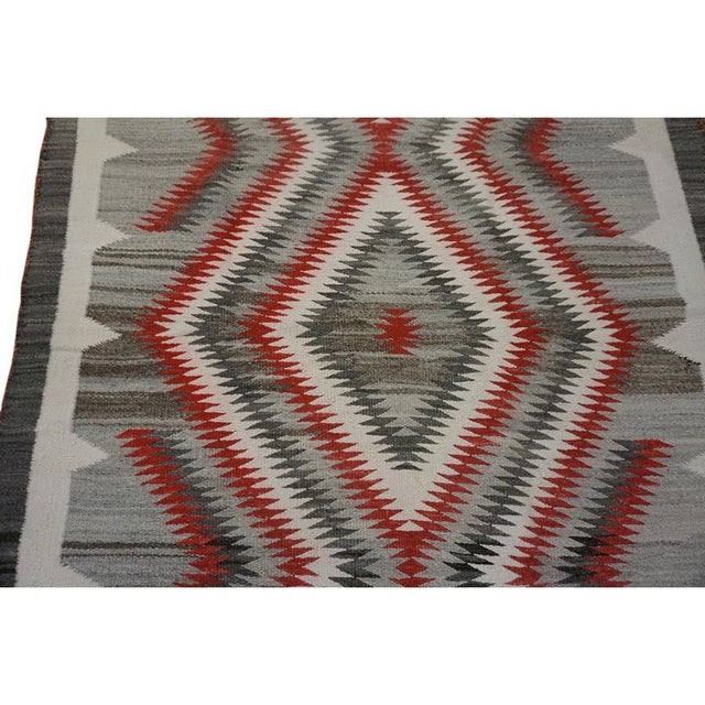 1920s Antique Artistic Tribal Geometric Flatweave Native American Navajo Rug For Sale In New York - Image 6 of 9