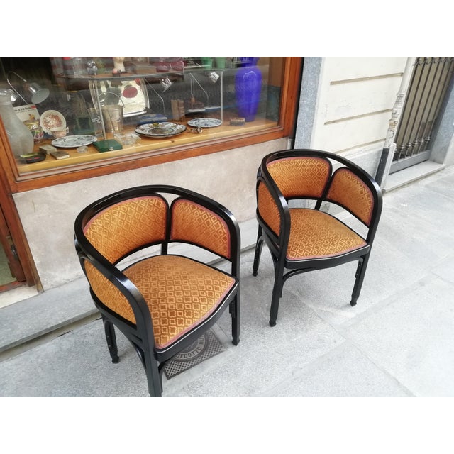 Beige Model 716 Armchairs by Gustav Siegel for J. & J. Kohn, Austria, 1914, Set of 2 For Sale - Image 8 of 18