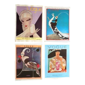Vintage Folio Size Vogue Poster Lithographs - Set of 4 - 11" X 15"