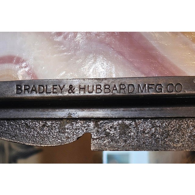 1900s Stately Bradley and Hubbard Slag Glass Lamp For Sale - Image 17 of 18