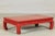 Wood Vintage Chinese Low Red Lacquer Coffee Table with Curved Legs For Sale - Image 7 of 11