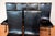 Mid-Century Spanish Oak and Black Leather Dining Chairs by Pierre Lottier for Valmazan, 1960s, Set of 6 For Sale - Image 9 of 18