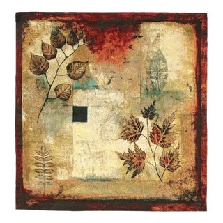 Autumn Abstract I Loom Woven Tapestry - 132 X 132 Cm (4'4" X 4'4") - Requires Rod Size 3 For Sale