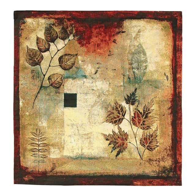 Autumn Abstract I Loom Woven Tapestry - 132 X 132 Cm (4'4" X 4'4") - Requires Rod Size 3 For Sale