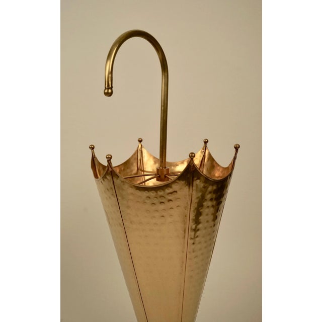 Mid-Century Brass Umbrella Stand For Sale - Image 9 of 10