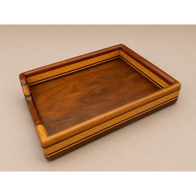 1970s Danish Modern Paper Tray & Letter Organizer in Teak, Maple & Walnut For Sale - Image 5 of 6