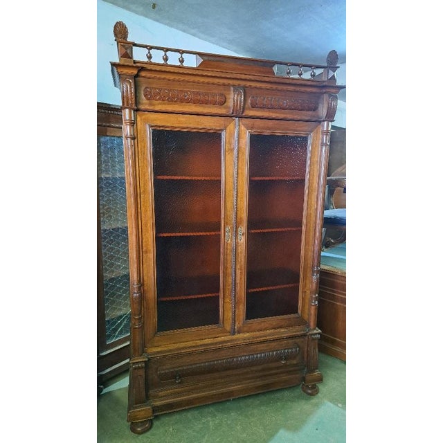 Wood Italian Umbertina Display Cabinet in Walnut For Sale - Image 7 of 7