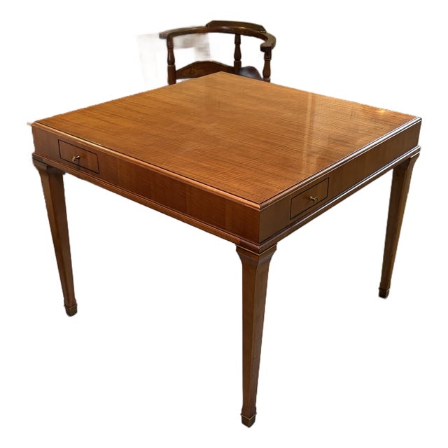 Attributed Hickory Chair Julien Game Table For Sale
