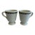 Vintage Sterling Vitrified China Black Rimmed Pedestal Mugs, Set of 2, Restaurant Ware For Sale